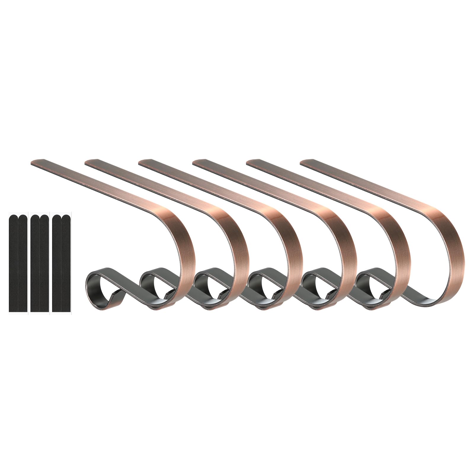 PATIKIL Christmas Stocking Holders, 6pcs Stocking Holder Stand Anti-Slip Metal Hooks Multi-use Adjustable for Fireplace Indoor Christmas Decorations, Bronze