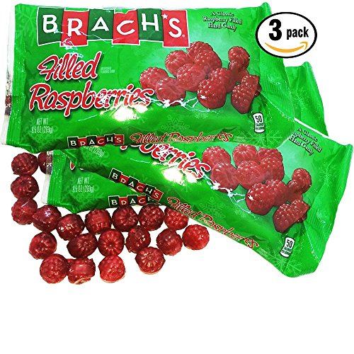 3 Bag Bundle of BRACHS Filled Raspberries Hard Candy