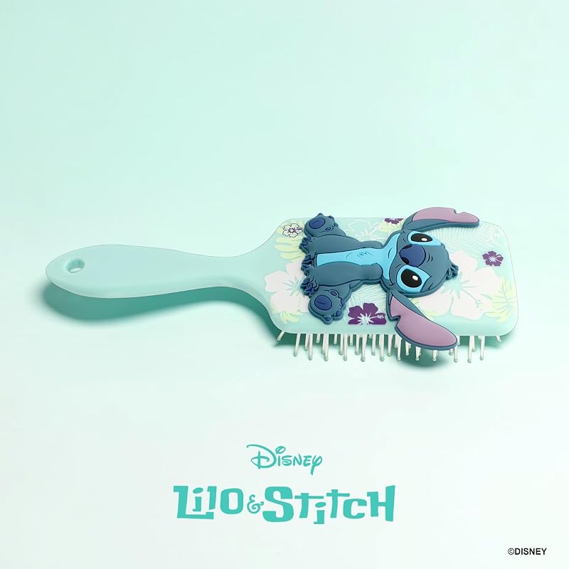 STITCH - Spazzola per Capelli Districante 3D Lilo & Stitch - Tutti i Tipi di Capelli - Per Bambini e Adulti - Setole Morbide - Prodotto Ufficiale