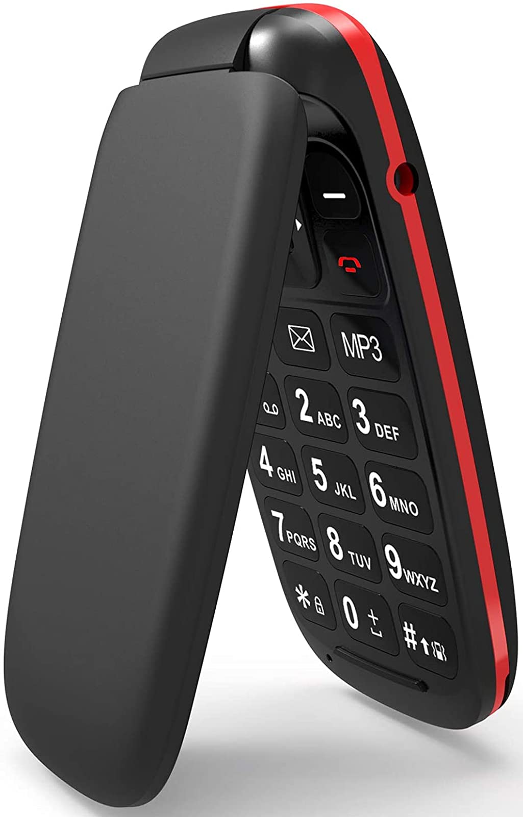 USHINING Unlocked Flip Mobile Phone Pay as You Go Simple Dual SIM Basic Button Sim Free Clamshell GSM Feature Phone 1.8"……(Black)