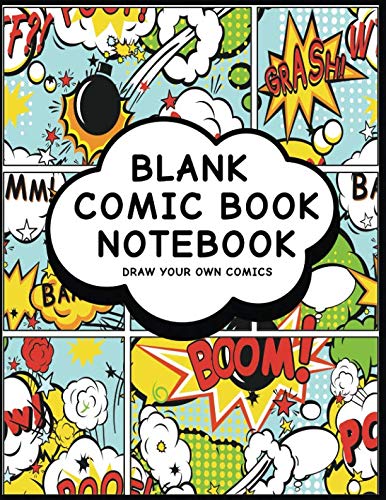 Blank Comic Book Notebook: Action Design - Create Your Own Comic Book Strips, Variety of Templates F by P2G Comics