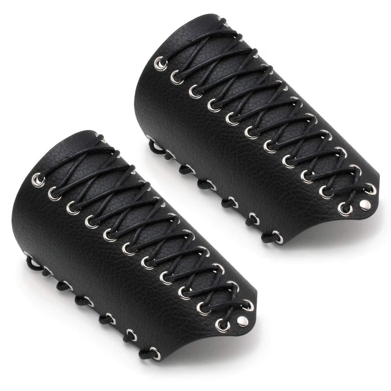 Manfnee Unisex Faux Leather Gauntlet Punk Rock Spike Studded Wide Cuff Wristband Bracer Arm Armor