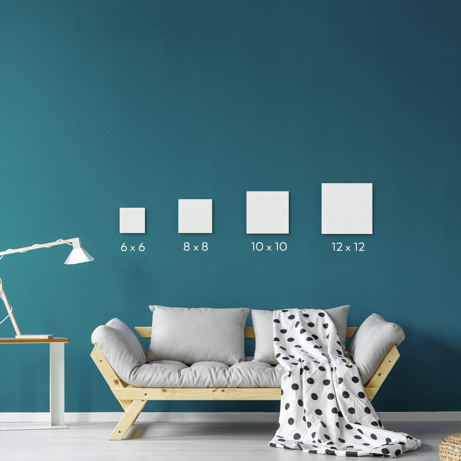 Arteza Canvas Boards for Painting, Pack of 14, 12 x 12 Inches, Square Blank Canvas Panels, 100% Cotton, 8 oz Gesso-Primed, Art Supplies for Acrylic Pouring and Oil Painting: Home & Kitchen