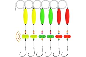 SIWRIOM Catfish Rig Catfishing Tackle Floats 6PCS, Catfish Float Rattle Santee Cooper Rig Equipment for Bank Fishing Peg Floats Bait Rigs