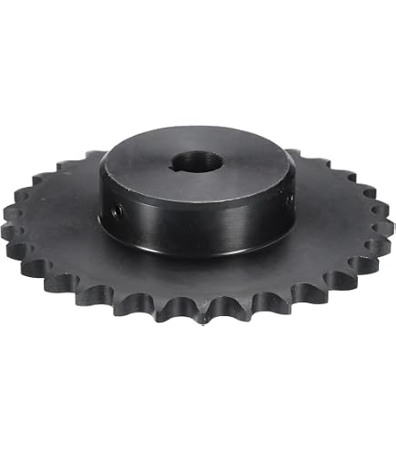 Engrenage Chaîne 9 Dents Sourcing Map #25 Chaîne Rouleau Pignon, 14mm Alésage 1/4 Pas 17 Dent Simple Brin Chaîne Pignon, C45 Carbone Acier 25 Rouleau Chaîne Pignon Avec Ensemble Vis Pour ISO