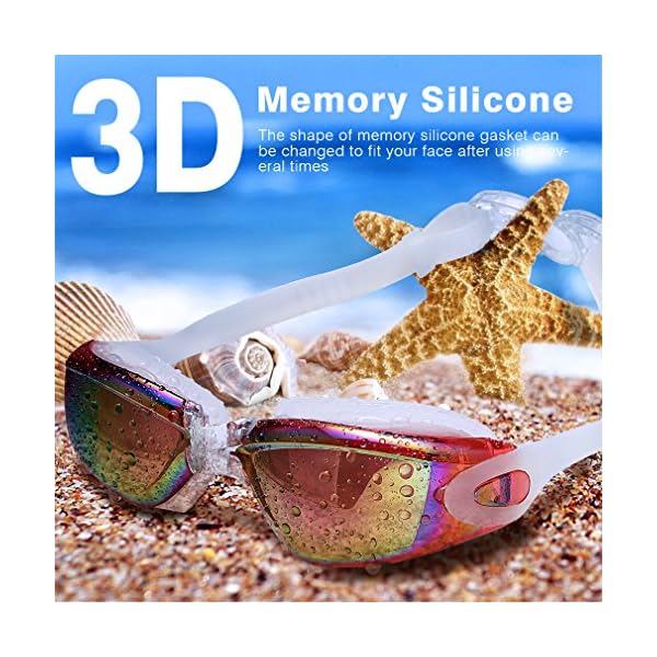 GAOGE-Swim-Goggles-Swimming-Goggles-Swim-Cap-Case-Nose-Clip-Ear-Plugs-Triathlon-Swim-Goggles-Anti-Fog-Shatterproof-UV-Protection-for-Adult-Men-Women-Youth-Kids-Child-Lake-Red