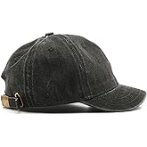 Short Brim Vintage Baseball Cap Adjustable Unstructured Washed Distressed Cotton Blank Dad Hat for Men &amp; Women