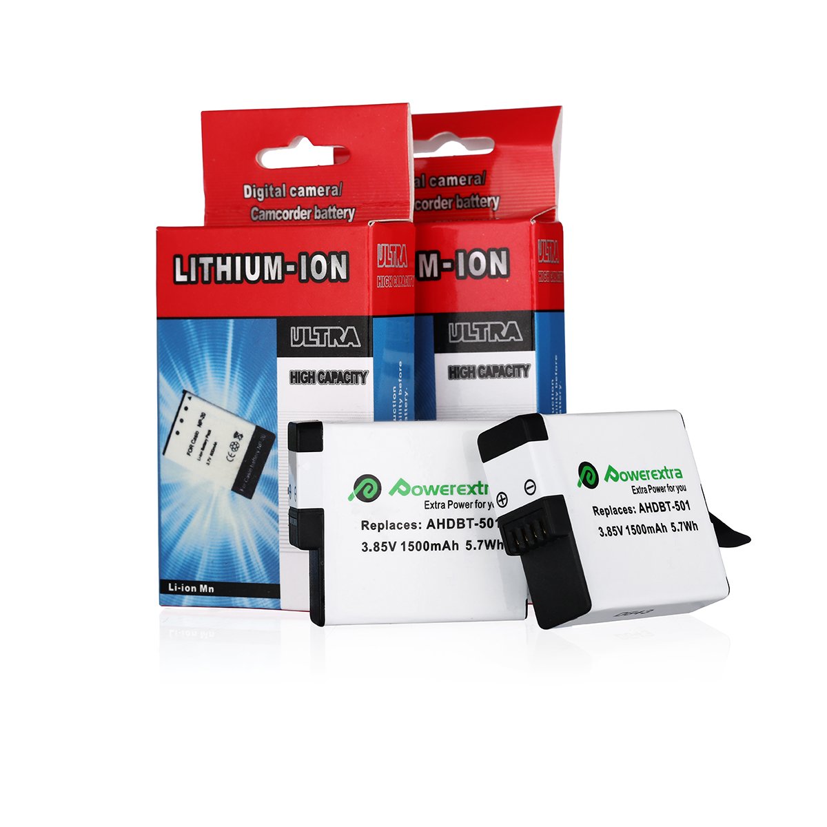 Powerextra 2 Pack GoPro HERO5 Black/HERO6 Black Camera Battery for GoPro Hero 2018 Action Camera (Compatible with Hero5 Firmware v01.50,v01.55, v01.57 and v02.00, v02.01, v02.51,v02.60)