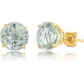 10k Gold 8mm Round Birthstone Stud Earrings for Women by MAX + STONE