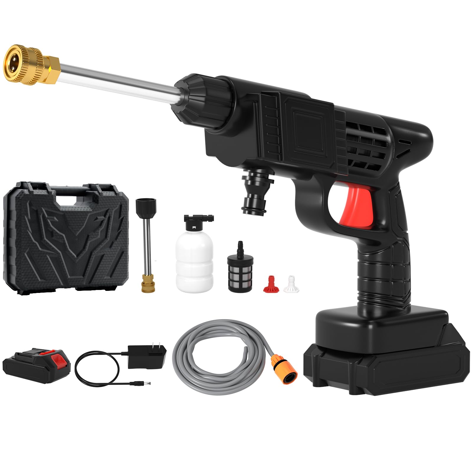 Photo 1 of Topteng Power Blaster Plus Pressure Washer Cordless Portable Electric High Pressure Water Spray Gun and Hose Car Washer Cleaner Tool for Balconies Windows, Exterior Walls, Floors, Fences, Gardens