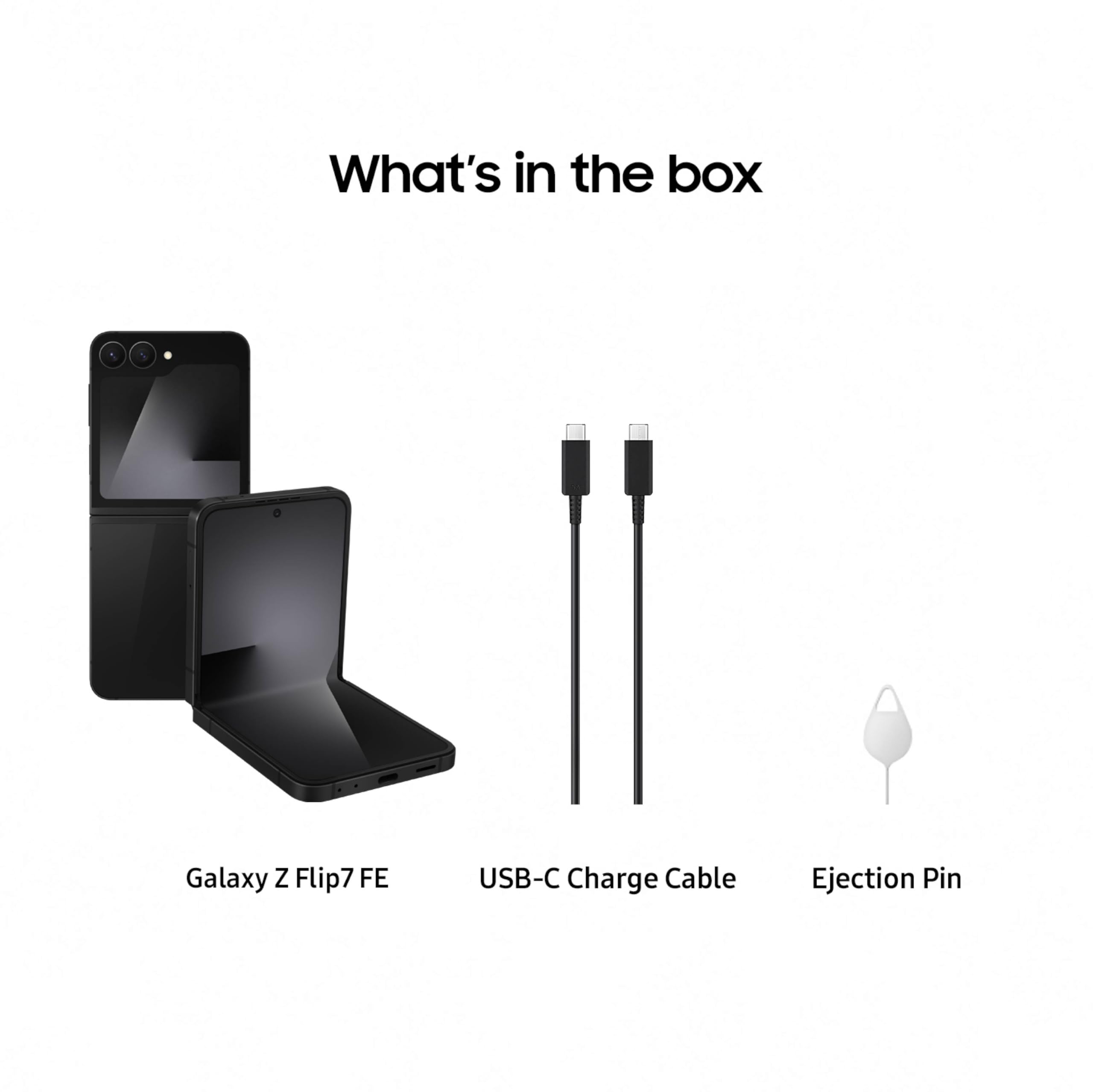 Teléfono celular Samsung Galaxy Z Flip7 FE, teléfono inteligente con IA de 256 GB, Android desbloqueado, batería de larga duración, 2025, garantía del fabricante de EE. UU. por 1 año, negro