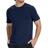BAMBOO COOL Men's Crewneck T-Shirts Short Sleeve Heavy Weight Tees Moisture Wicking Casual Basic T Shirt