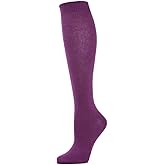 MeMoi Solid Knit Knee High Socks for Women, Comfortable Cotton Blend Knee High Socks - One Size