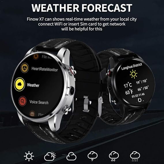 Glory.D Reloj Inteligente X7 4G 1.39 Pulgadas Android 7.1 Quad ...