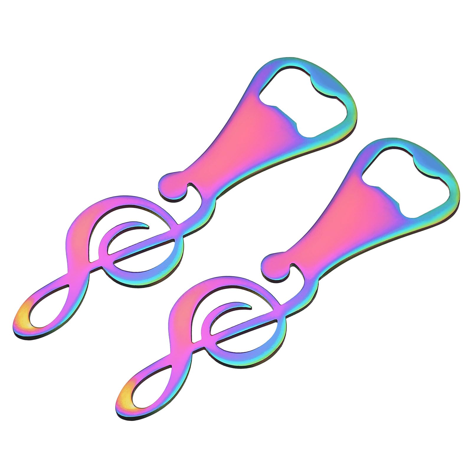 uxcell Bottle Opener, 2pcs - Metal Beer Bottle Opener, Music Note Flat Bottle Openers, Cool Gifts for Music Lovers, Bartender (Colorful)