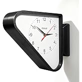 PinkTell Triangle Double Sided Wall Clock with Silent Quartz Movement | 10-inch, Easy to Install, Quiet Operation, Accurate Readings, Modern Geometric D&eacute;cor, Black