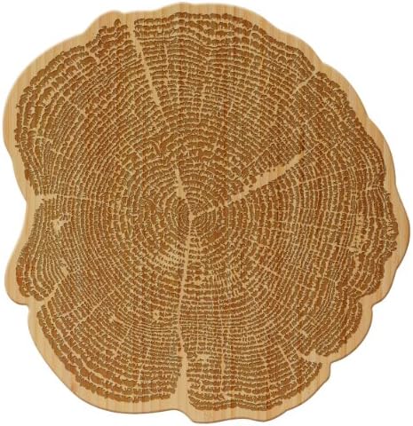 Totally Bamboo Tree of Life Serving Board, 100% Bamboo with Laser Etched Art of Endangered and Exotic Animals, 15" diameter by 1 1/2" thick