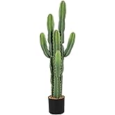 Nafresh UV-Resistant Artificial Fake Cactus Plants 4ft – Large Faux Cowboy Cactus for Indoor & Outdoor Home, Office, or Garden Decor