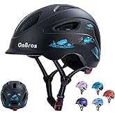 Kids Bike Helmet, OnBros Kid Bicycle Helmet for Girls and Boys with Light Lightweight Kids Helmets Certified Toddler Helmets for Kids 3-5-8-10 Age (46-50-55 cm)
