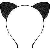 Edoneery Halloween Cat Ears Headband for Women, Furry Leopard Cat Ear Hairband, Costume Hair Accessory for Cosplay Parties