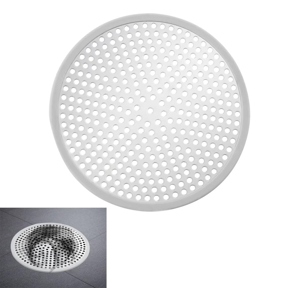 AZWOOD Shower Drain Hair Catcher, 120mm Stainless Steel Stall Drain Protector Silver Mesh Bathtub Drain Cover Shower Drain Hair Trap Plate Bathroom Sink Strainer for Kitchen Floor