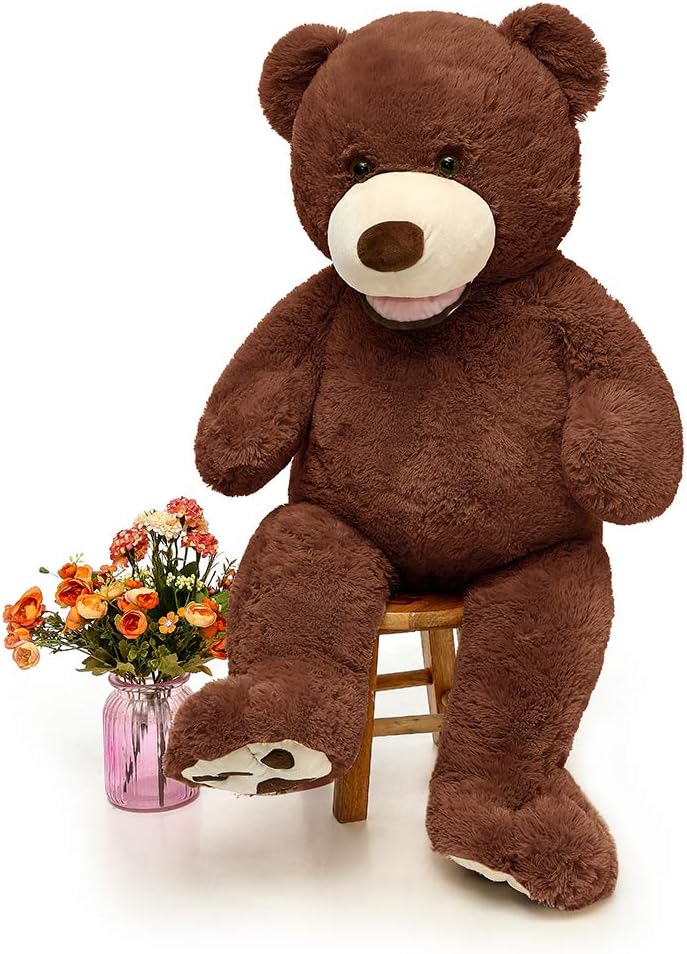 MorisMos Giant Teddy Bear with Big Footprints Plush Stuffed Animals Light Brown 39 inches: Toys & Games