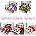 Anself 4pcs Polyester Fiber 3D Printed Cartoon Merry Santa Claus Deep Pocket Bedding Set Bedclothes Cover Bed Sheet 2 Pillowcases
