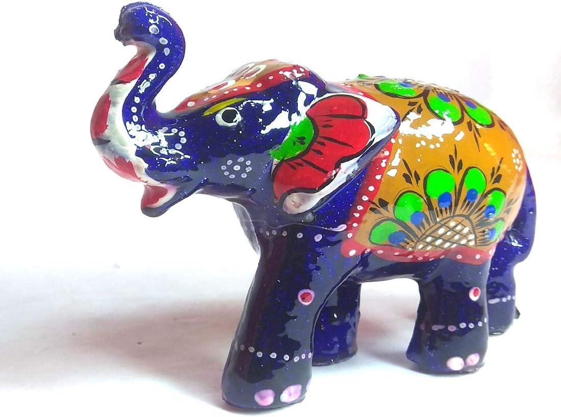 Buy Handmade Elephant Showpiece Blue Figurine Set of 1 for Living Room