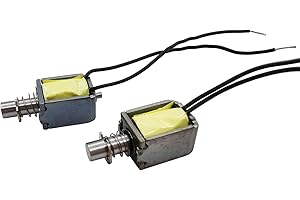 BUBQD 2PCS Mini Push Pull Linear Solenoid Electromagnet 3mm Stroke DC 3V~5V 0.5A~0.83A 6Ω Open Frame Mini Frames Actuator Electric DC Magnet Solenoid DU0415S-05A3.5