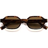 SOJOS Retro Polarized Hexagon Sunglasses for Women Men, UV400 Trendy Rectangle 70s 80s 90s Shades SJ2389