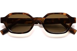 SOJOS Retro Polarized Hexagon Sunglasses for Women Men, UV400 Trendy Rectangle 70s 80s 90s Shades SJ2389