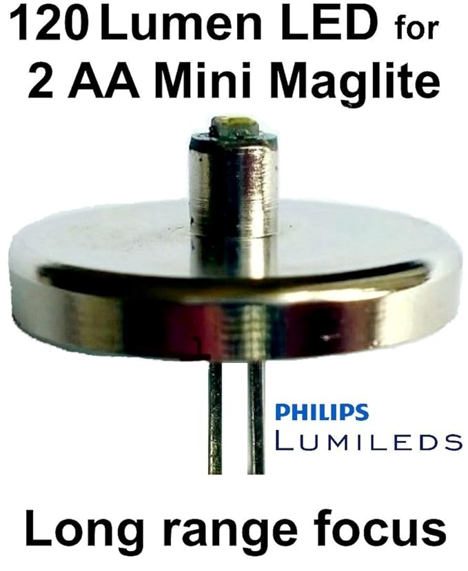 Mini Maglite AA LED Upgrade 1 watt Philips Lumileds Bulb, Torch Conversion, UpLED Amazon.co.uk