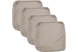 Sqodok Patio Cushion Covers 24x22 inch, 4Pack Replacement Cushion Covers, Waterproof Outdoor Cushion Slicovers Sectional Cushions Cover for Sofa Chair, Tan