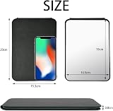 OSDUE Folding Tabletop Mirror 20.5x15.5 Black PU Leather Portable Vanity view 2