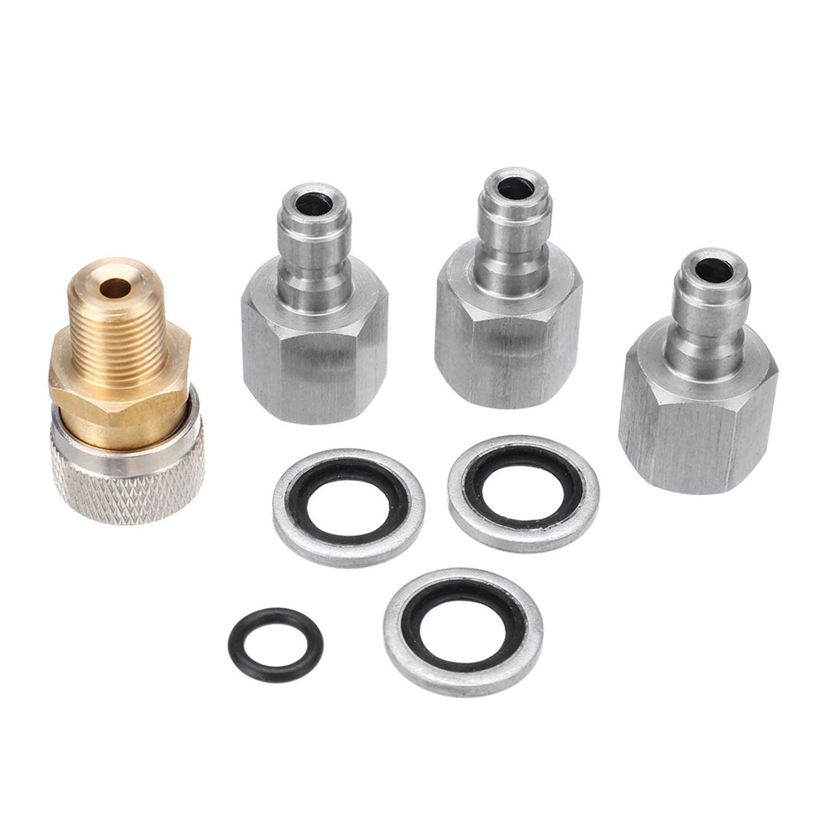 1/8 Inch BSP Quick Release Coupler, Air Charging Quick Release Adapter, Quick Release Coupler Fittings Charging Adapter Kit For Air Rifles PCP with 3pcs Plugs
