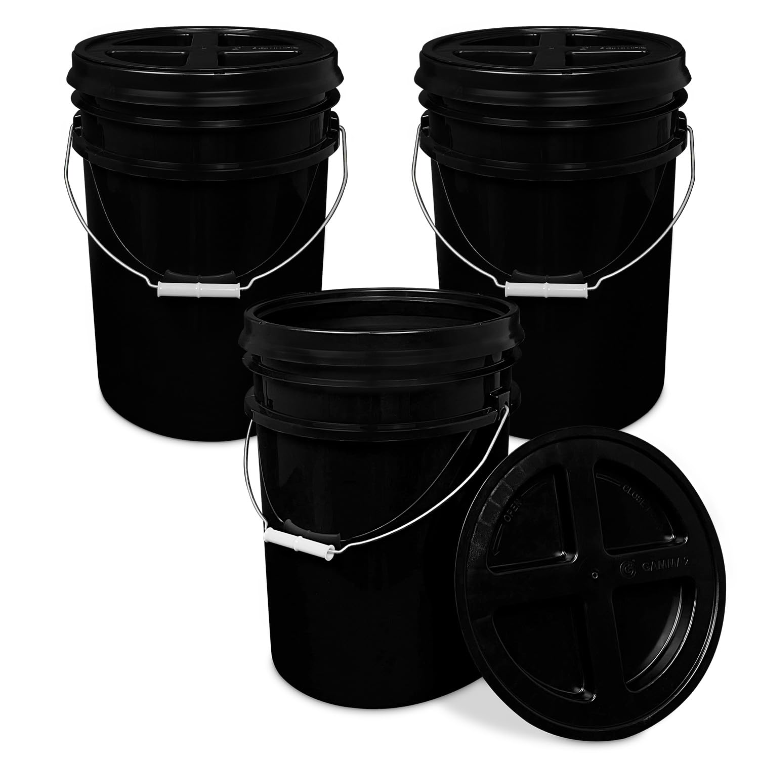 ePackageSupply 5 Gallon Black Bucket with Gamma