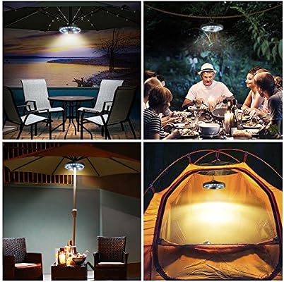 2020 Upgraded Amir Patio Umbrella Light 3 Lighting Modes 28 Led Lights At 200 Lumens 4 X Aa Battery Operated Umbrella Pole Light Camping Lights For Umbrellas Camping Tents Or Outdoor Use Black Amazon Com