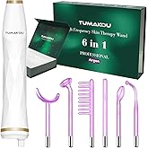 High Frequency Facial Machine - TUMAKOU Portable Handheld High Frequency Wand with 6 Pcs Violet Tubes for Face Home Use Device