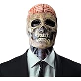 AUSTUFF Halloween Skull Mask,Scary Full Head Horror Mask with Movable Jaw, Scary Realistic Latex Helmet Cosplay Party Props