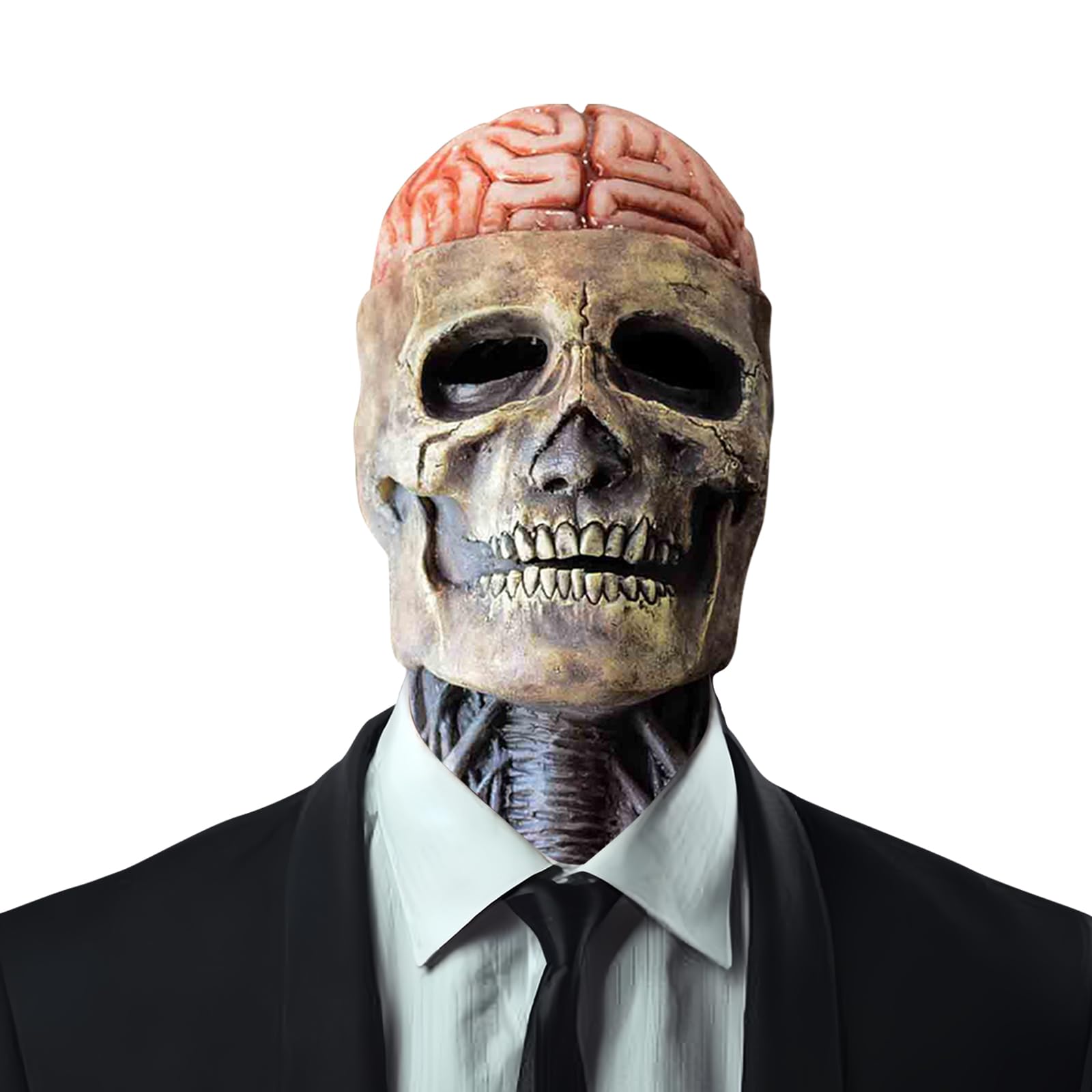 AUSTUFF Halloween Skull Mask，Scary Full Head Horror Mask with Movable Jaw, Scary Realistic Latex Helmet Cosplay Party Props