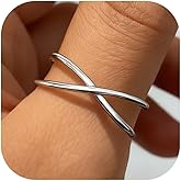 HUASAI Silver Thumb Rings for Women Knuckle Cross Rings Stackable Statement Ring Trendy Christmas Gifts Jewelry
