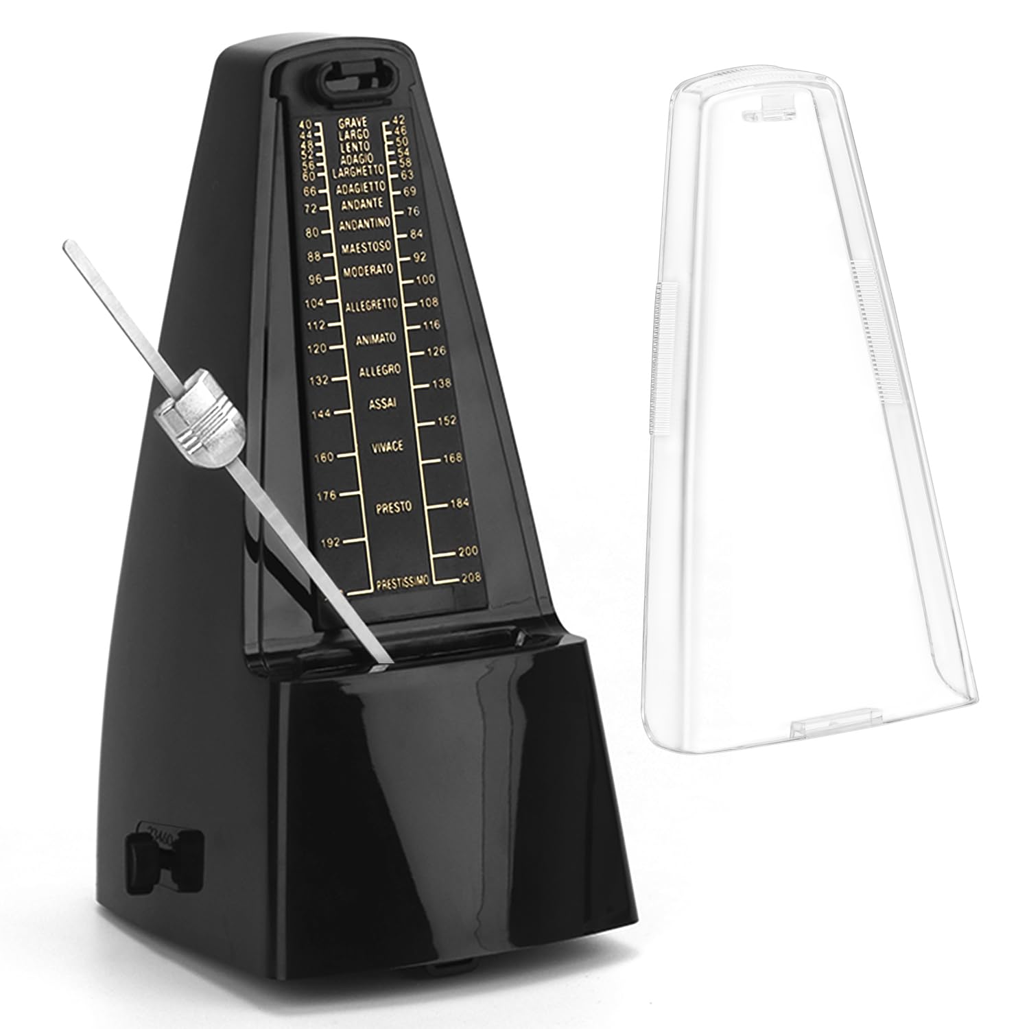 QWORK® Mechanical Metronome With Bell, Volume, Speed Adjustment, For Piano, Electric Guitar, Bass, Violin, Drums