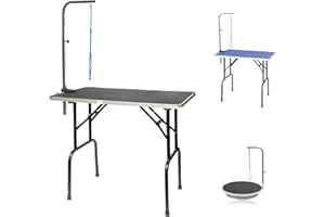 Go Pet Club - 30 Inch Dog Grooming Table - Pet Grooming Table - Foldable, Adjustable Arm, Portable, Non-Slip Grooming Table for Dogs at Home - Black