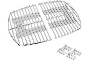 Stanbroil Stainless Steel Grill Cooking Grates for Weber Q1000 Series, Q1200, Q1400 Gas Grill, Replacement for Weber 7644 - Set of 2