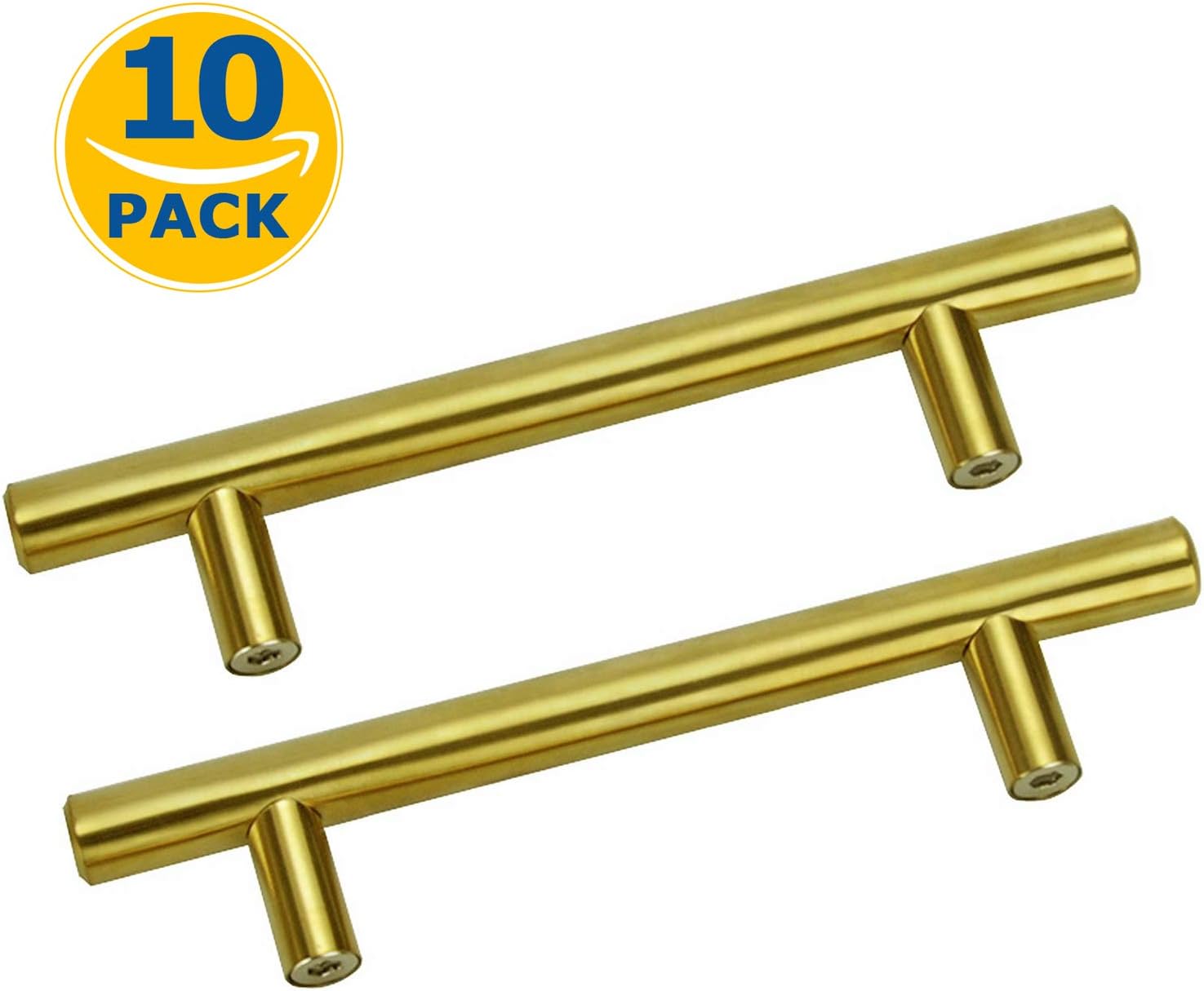 Kitchen Door Handle Pulls 3 inch Hole Center Gold