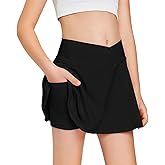 Girls Tennis Skirt with Pockets Shorts Crossover High Waisted Athletic Skorts Workout Golf Running Skirts