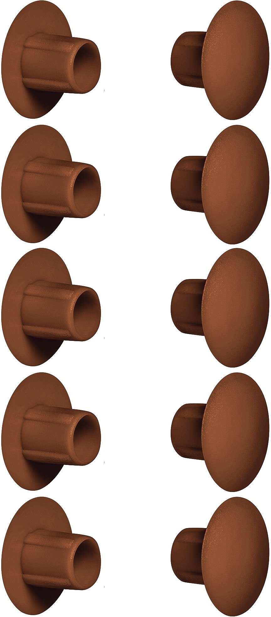 cyclingcolors 10x Cover Caps Plastic Blind Hole Plugs Blanking Plugs Cover Furniture (Diameter 5 mm (10 mm) / Fawn Brown RAL 8007)