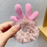 CNZON 8 Pieces Faux Fur Plush Bunny Scrunchies Fluffy Elastic Girls Women view 6