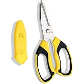 GDYiFeng Utility Scissors Heavy Duty 8-Inch，With Protective Cover | Serrated Stainless Steel Shears,for Cutting Carpet Cardboard Wire Leather Fabric, Kitchen Garden Office DIY Craft
