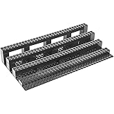 HTRYBNES 4-Tier Minifigure Display Stand, Brick Display Shelves Compatible with Lego Minifigures, Holds 38 Figures, Black Figure Display Case for Collectors